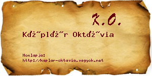 Káplár Oktávia névjegykártya